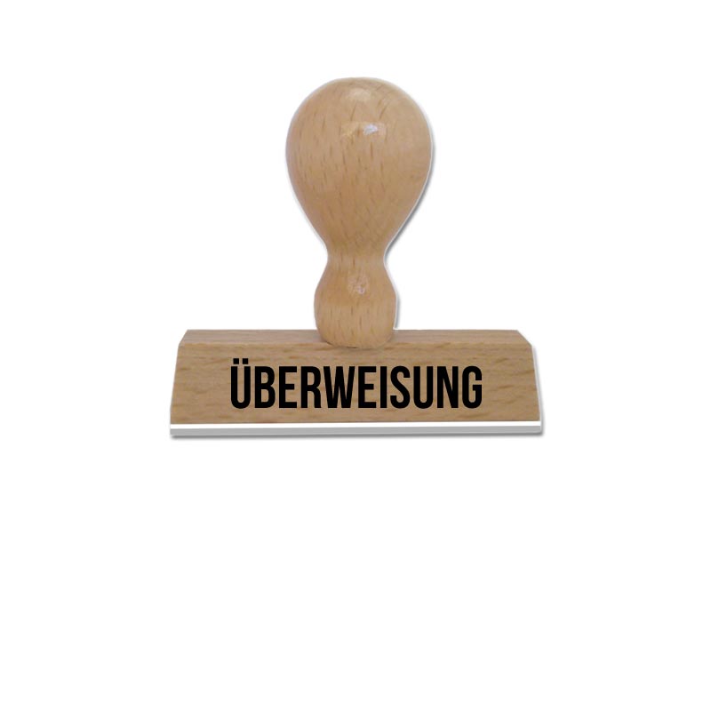 Produktbild: ÜBERWEISUNG - Textstempel aus Holz