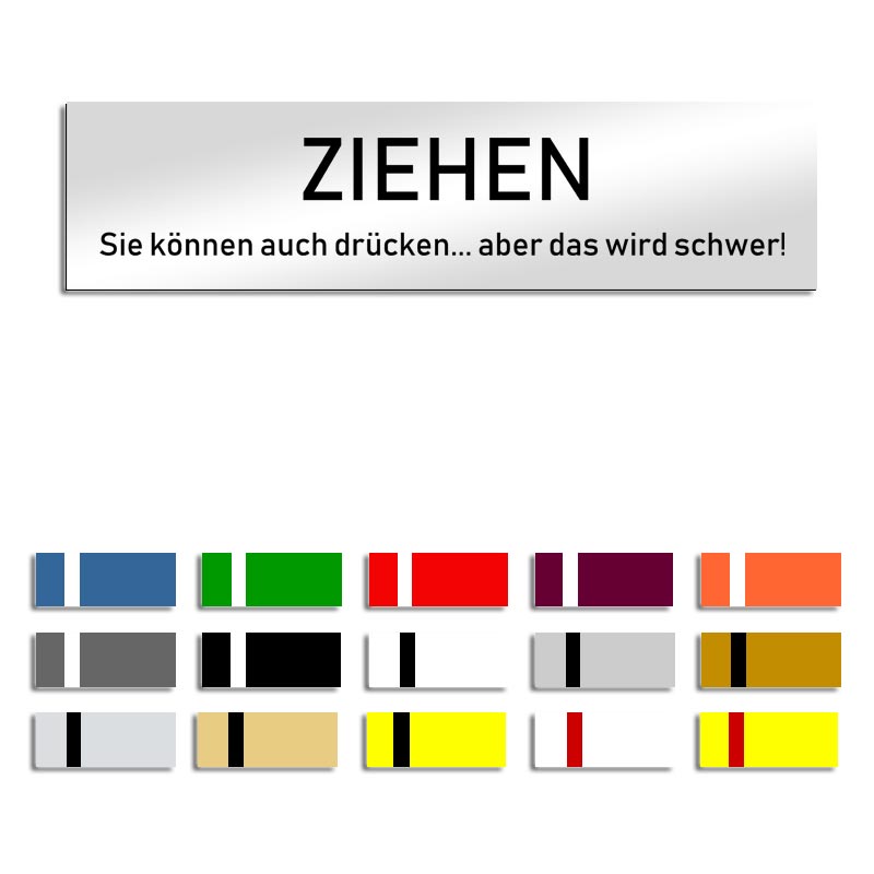 Produktbild: Ziehen - Sie können auch drücken..., Türschild mit Symbol, 160x40mm