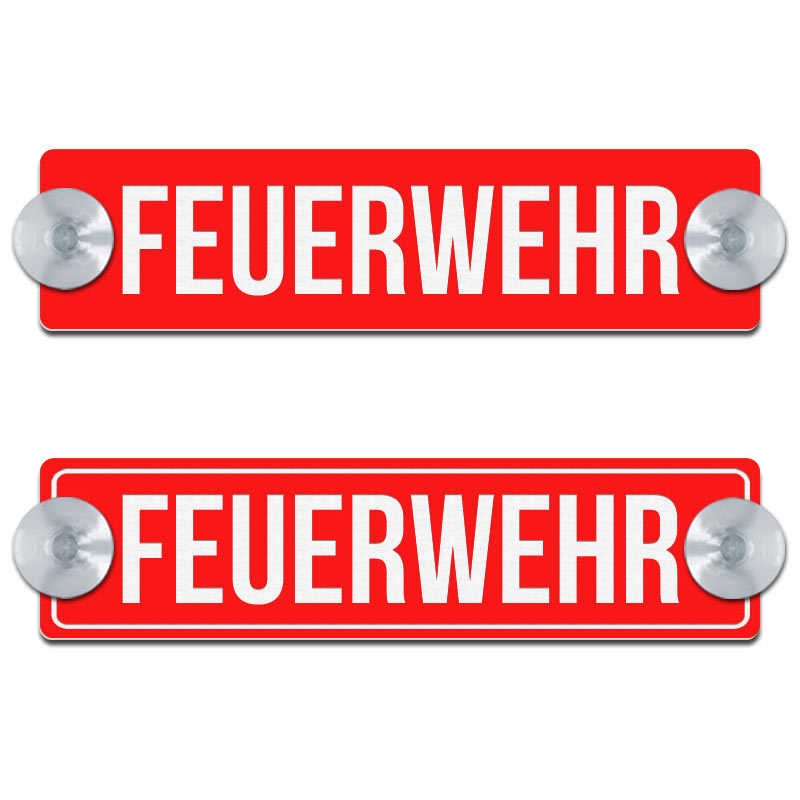 Produktbild: FEUERWEHR - Saugnapfschild, 200x50mm
