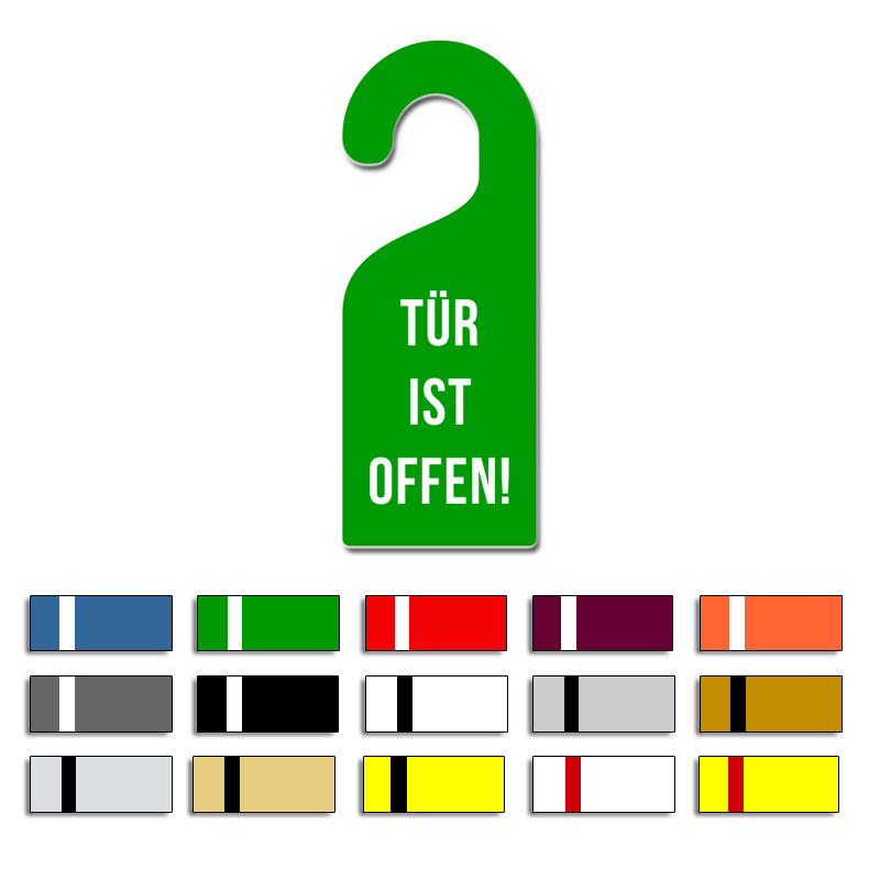 Produktbild: Tür ist offen! - Einseitig gravierter Türanhänger