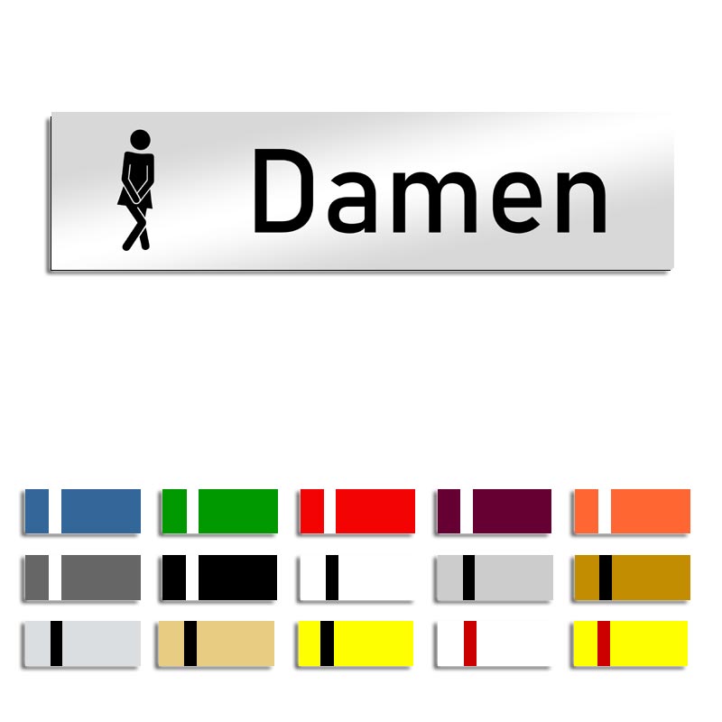 Produktbild: Damen (3.0), Türschild mit Symbol, 160x40mm