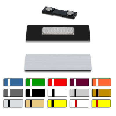 Produktbild: Ansteckschild mit Magnet ohne Gravur, 70x20mm