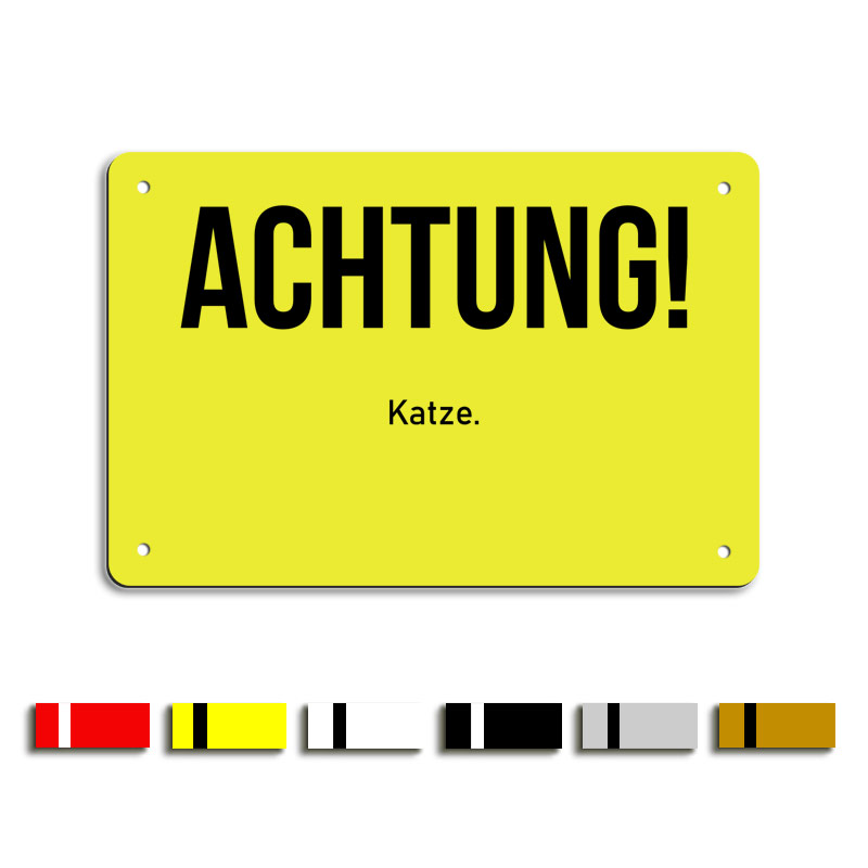 Produktbild: Achtung! Katze. - Lustiges Hinweisschild