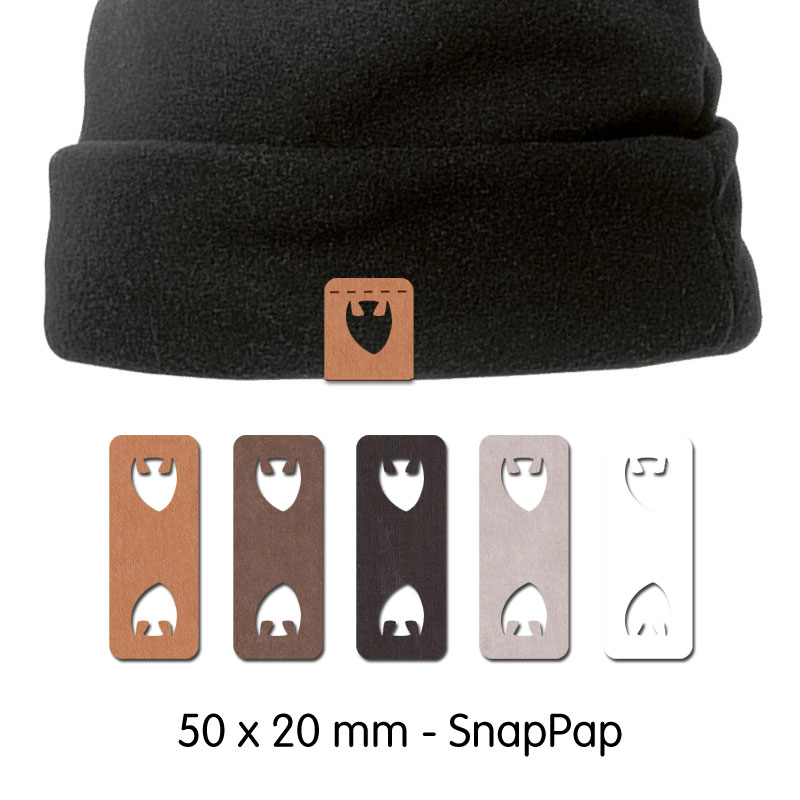 Produktbild: 5x Label mit doppelten Fischen aus SnapPap - Waschbares Papier in Lederoptik