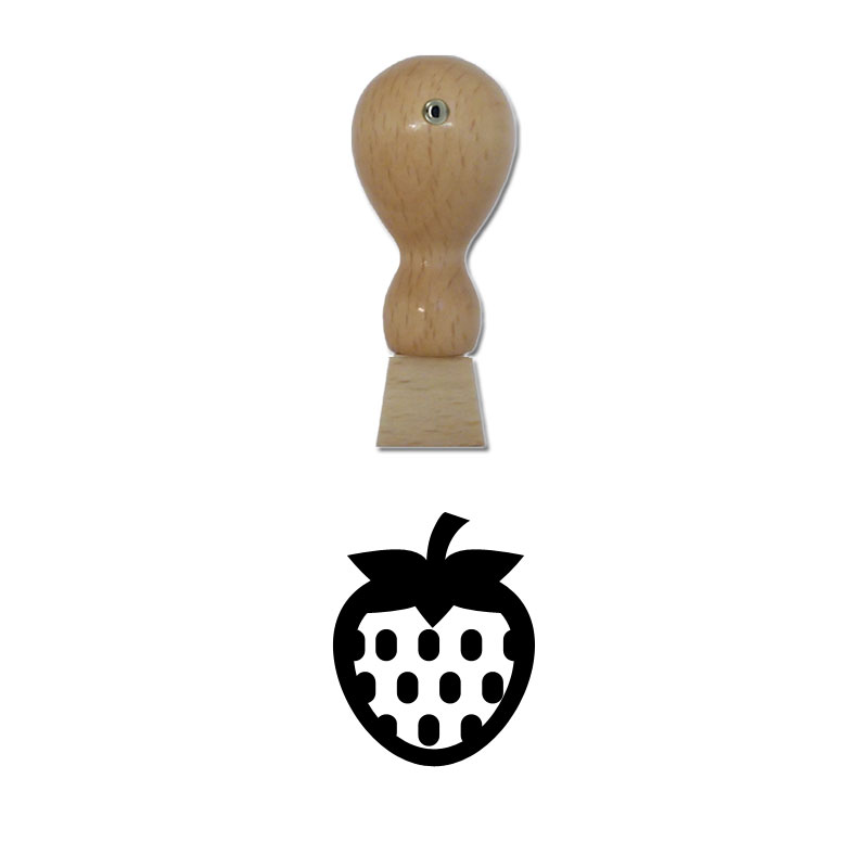 Produktbild: Erdbeere - Holzstempel für Bonuskarten, Rabattkarten, Treuekarten etc. - 035