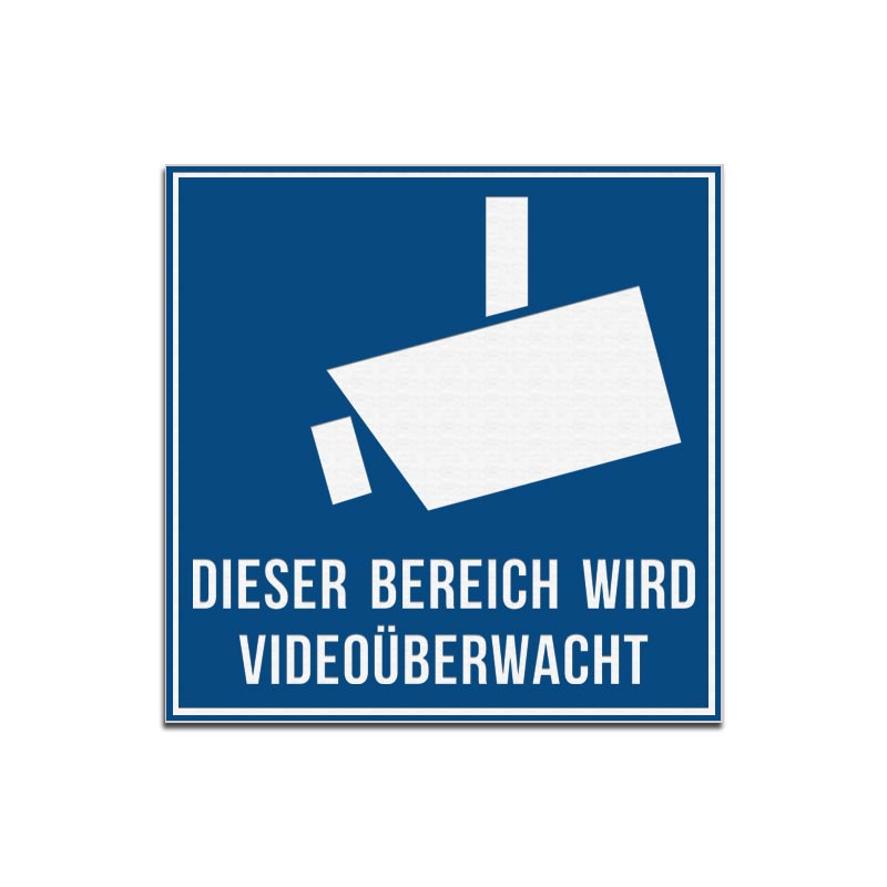 Produktbild: Dieser Bereich wird Videoüberwacht! Hinweisschild in versch.  Größen mit Umrandung