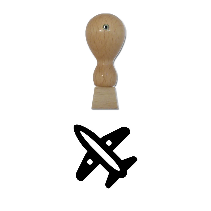 Produktbild: Flugzeug - Holzstempel für Bonuskarten, Rabattkarten, Treuekarten etc. - 044