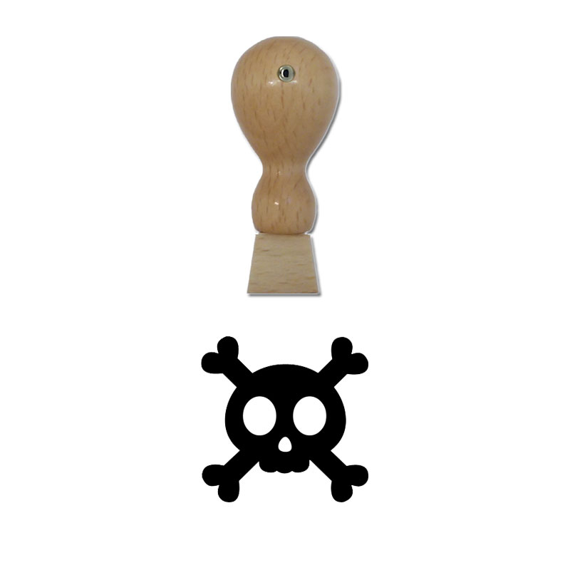 Produktbild: Totenkopf  - Holzstempel für Bonuskarten, Rabattkarten, Treuekarten etc. - 078