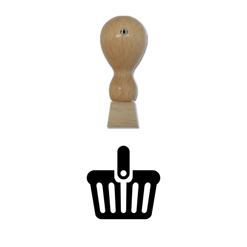 Produktbild: Korb - Holzstempel für Bonuskarten, Rabattkarten, Treuekarten etc. - 083