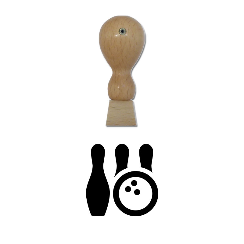 Produktbild: Bowling - Holzstempel für Bonuskarten, Rabattkarten, Treuekarten etc. - 068