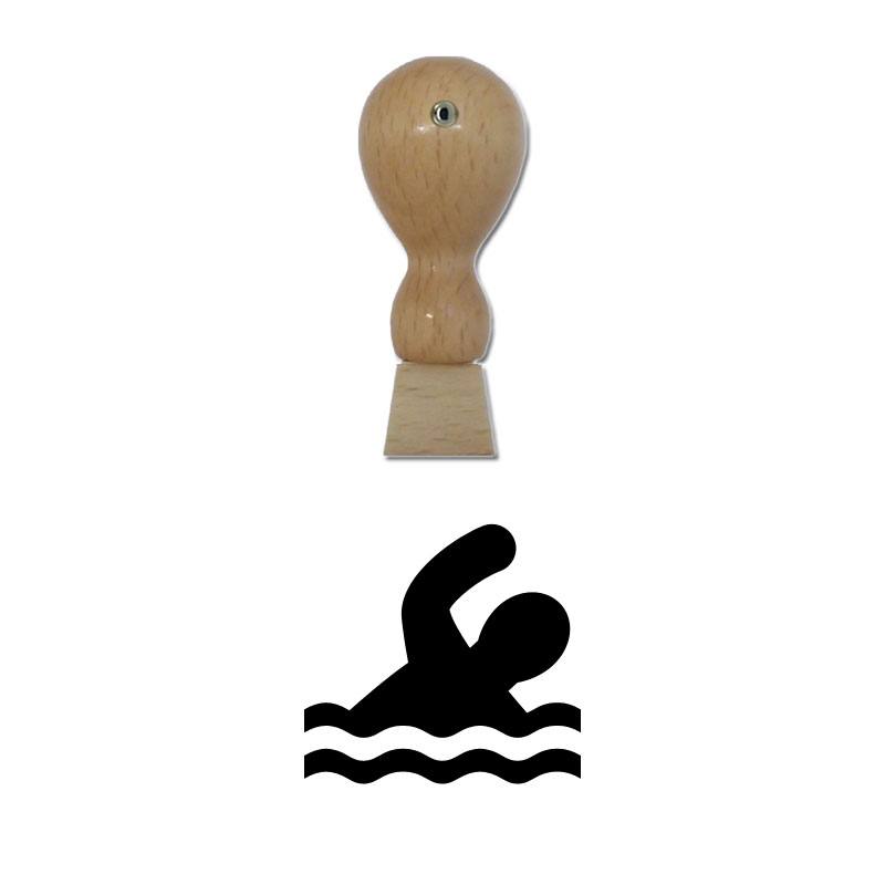Produktbild: Schwimmen - Holzstempel für Bonuskarten, Rabattkarten, Treuekarten etc. - 037