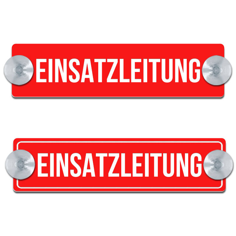 Produktbild: EINSATZLEITUNG- Saugnapfschild, 200x50mm