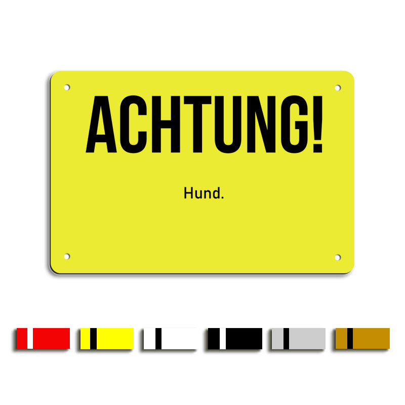 Produktbild: Achtung! Hund. - Lustiges Hinweisschild