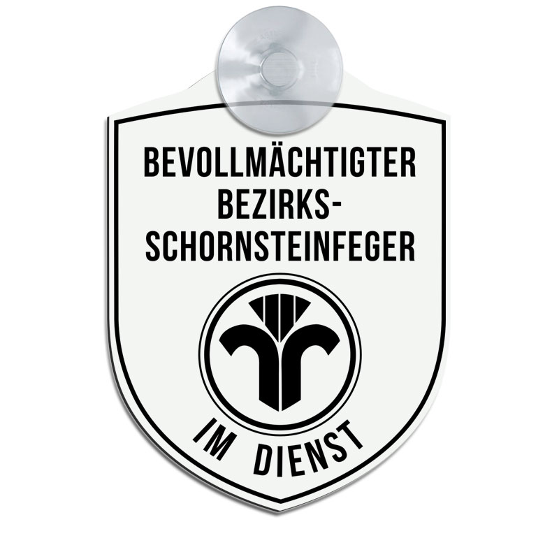Produktbild: Bevollm. Schornsteinfeger im Dienst - Hinweisschild für Fahrzeuge - weiß