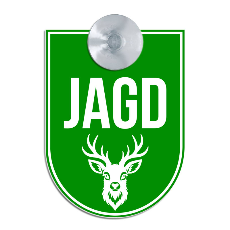 Produktbild: Jagd mit Hirsch - Saugnapfschild für die Windschutzscheibe