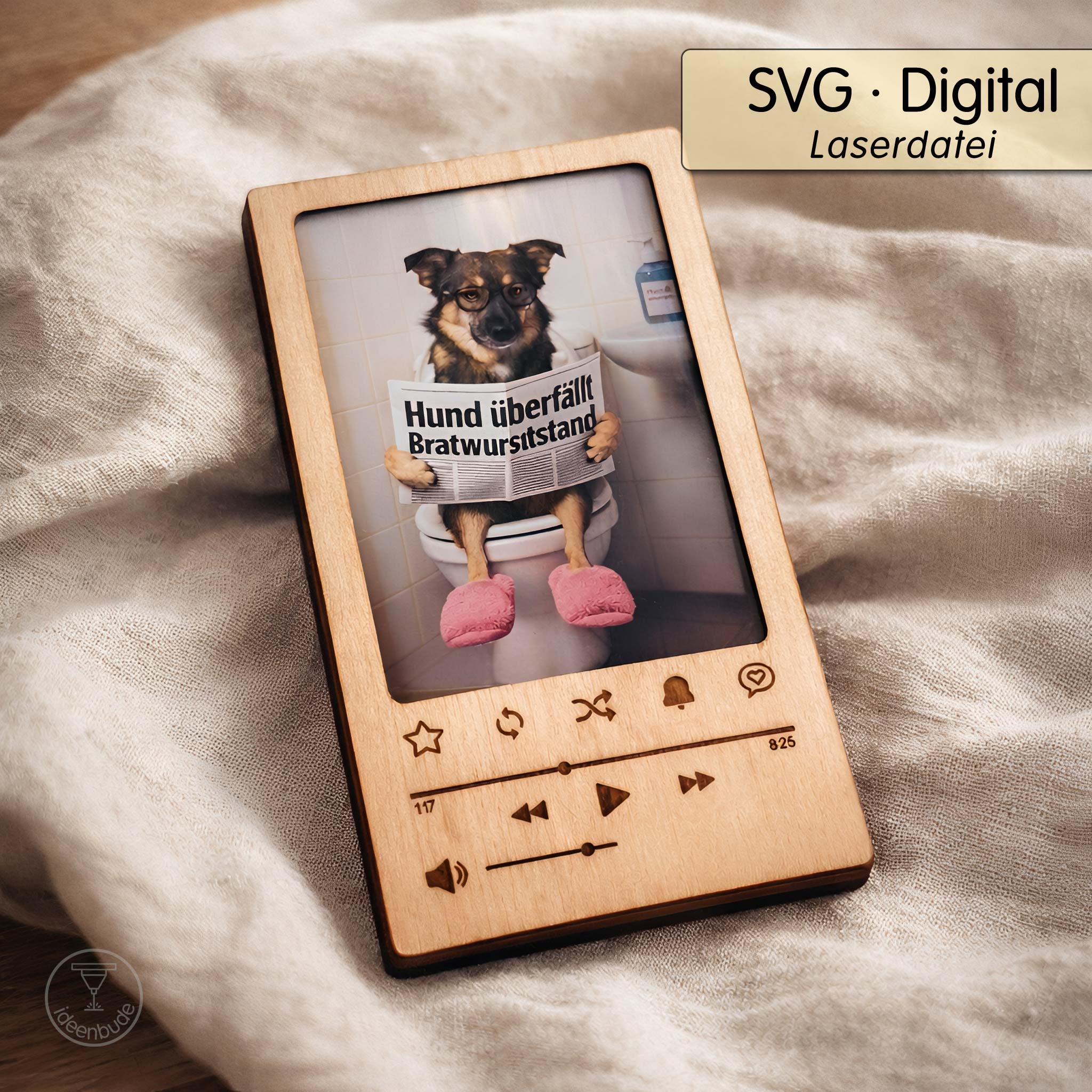 Laservorlage Fotorahmen im Videoplayer-Design – für Fotos 10 × 15 cm