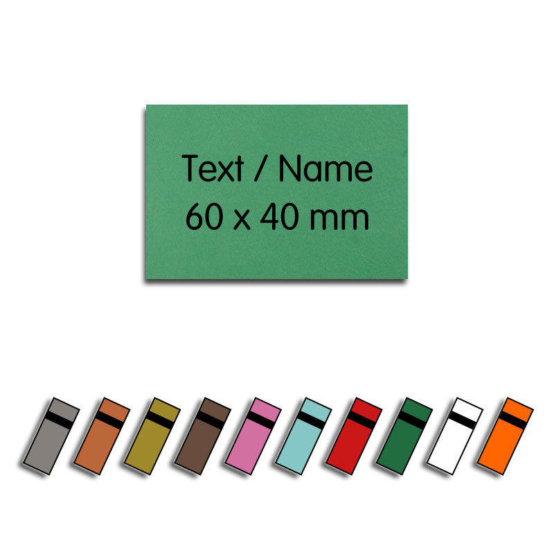 Produktbild: Kunstlederlabel mit Wunschtext, 60x40mm