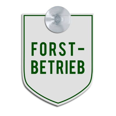 Produktbild: Forstbetrieb - Saugnapfschild in Wappenform, 70x90mm