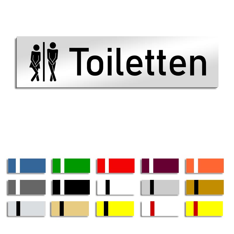Produktbild: Toiletten (3.0), Türschild mit Symbol, 160x40mm