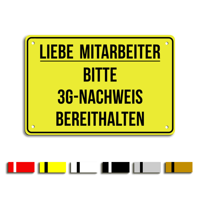 Produktbild: Liebe Mitarbeiter - Bitte 3G-Nachweis bereithalten