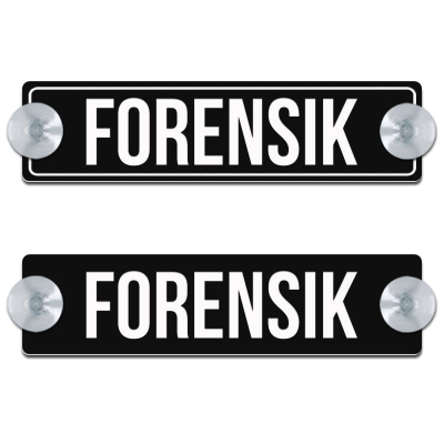 Produktbild: FORENSIK  - Saugnapfschild, 200x50mm (Schwarz)
