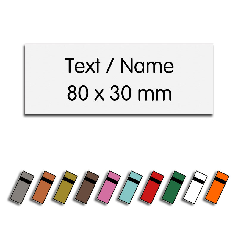 Produktbild: Kunstlederlabel mit Wunschtext, 80x30mm