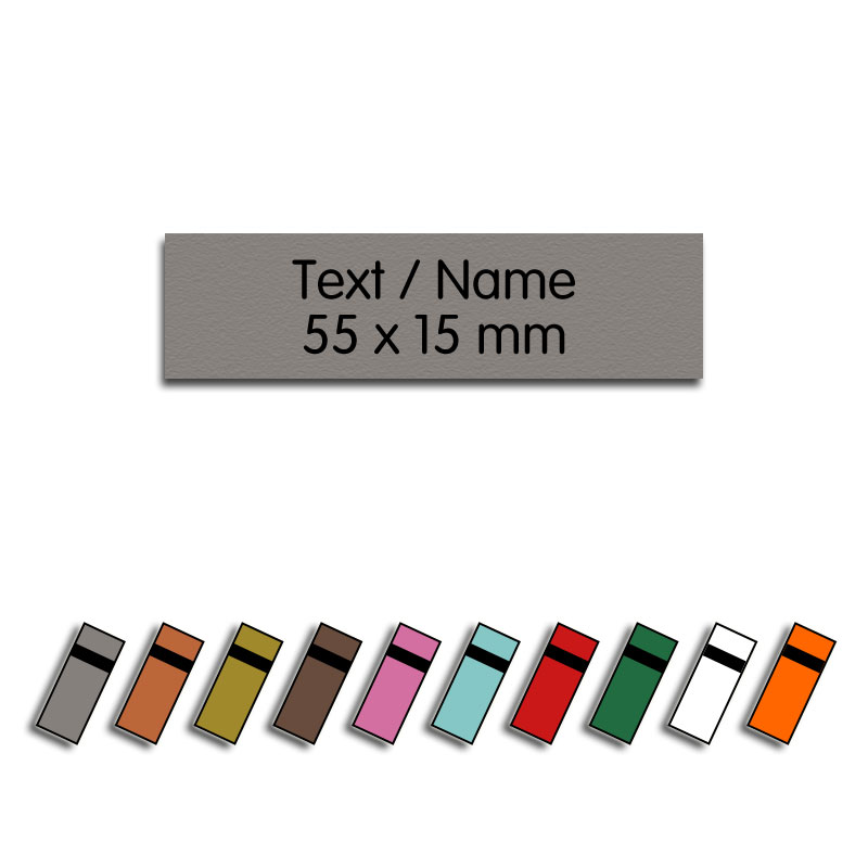 Produktbild: Kunstlederlabel mit Wunschtext, 55x15mm